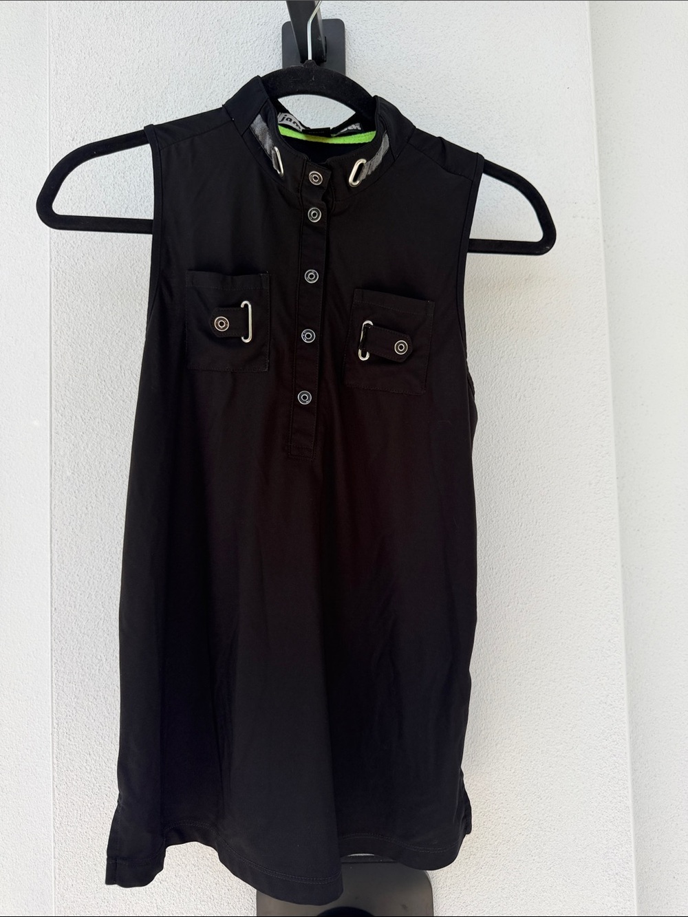 jamie sadock | Small Black Sleeveless Golf Mock Tank $89 Retail